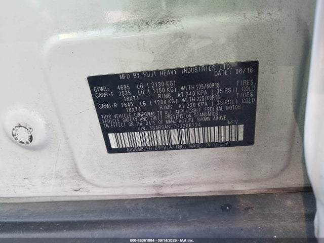 2017 SUBARU OUTBACK 2.5I LIMITED 9
