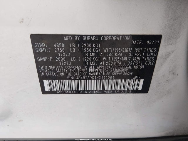 2022 SUBARU OUTBACK PREMIUM 9