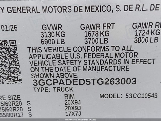 2026 CHEVROLET SILVERADO 1500 2WD SHORT BED RST 9