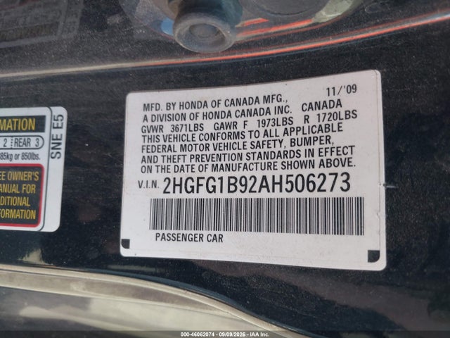 2010 Honda CIVIC EX-L 照片 9