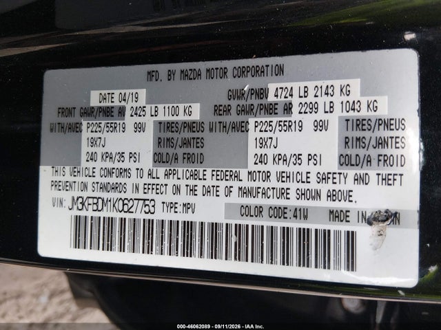 2019 MAZDA CX-5 GRAND TOURING 9