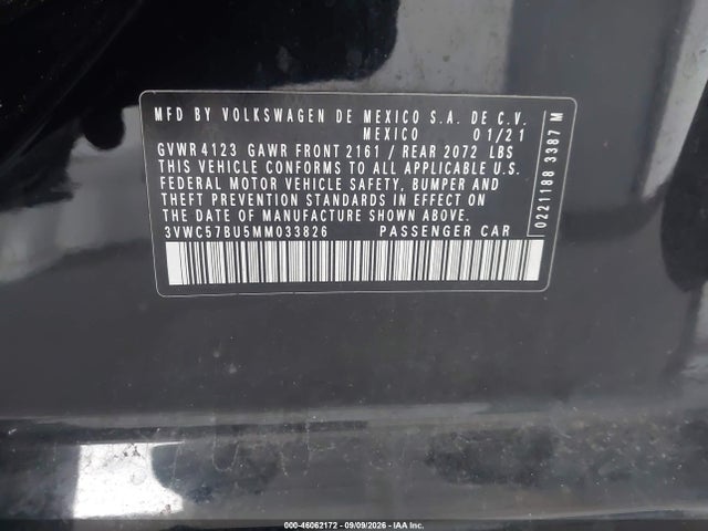 2021 VOLKSWAGEN JETTA 1.4T R-LINE/1.4T S/1.4T SE 9