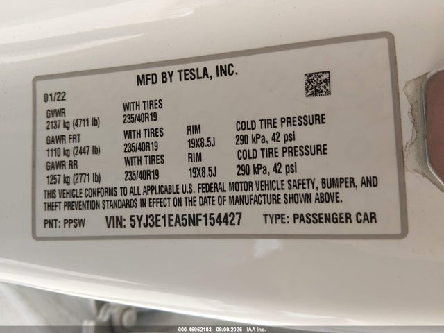 2022 TESLA MODEL 3 REAR-WHEEL DRIVE 9