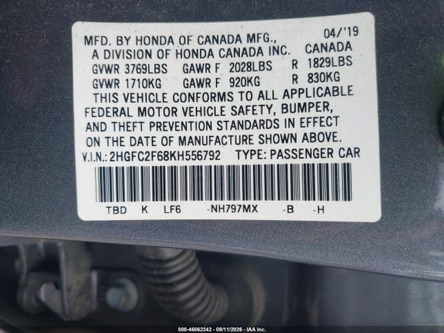 2019 HONDA CIVIC LX 9