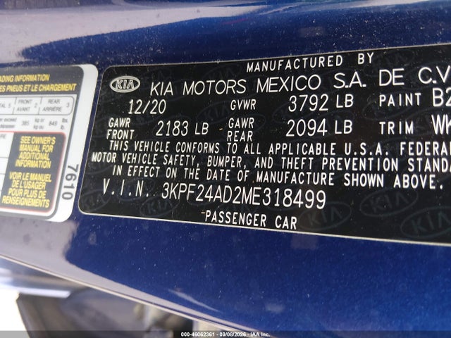 2021 KIA FORTE LXS 9