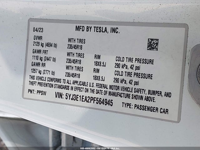 2023 TESLA MODEL 3 REAR-WHEEL DRIVE 9