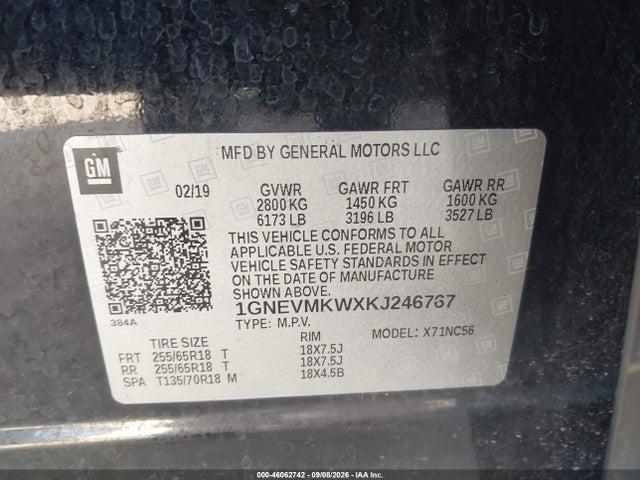 2019 CHEVROLET TRAVERSE 2FL 9