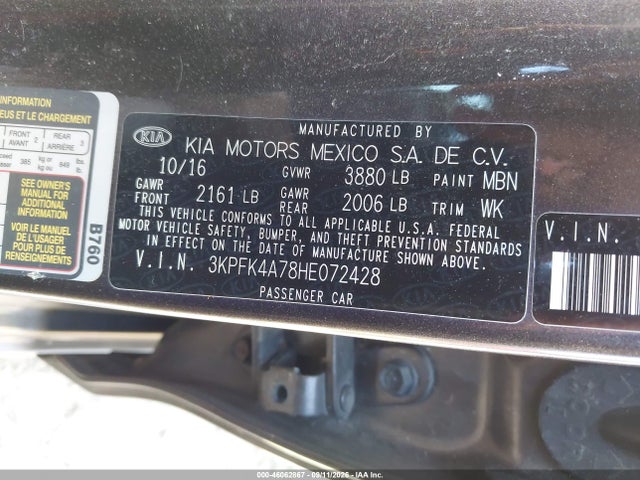 2017 KIA FORTE LX 9