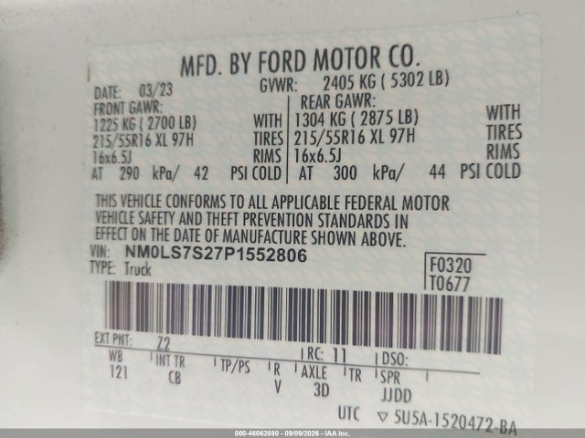 2023 FORD TRANSIT CONNECT XL 9