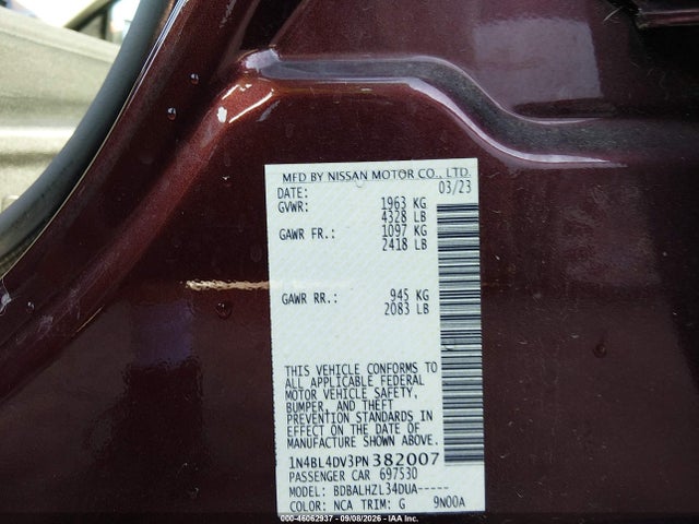 2023 NISSAN ALTIMA SV FWD 9