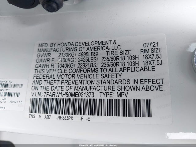 2021 HONDA CR-V 2WD EX 9