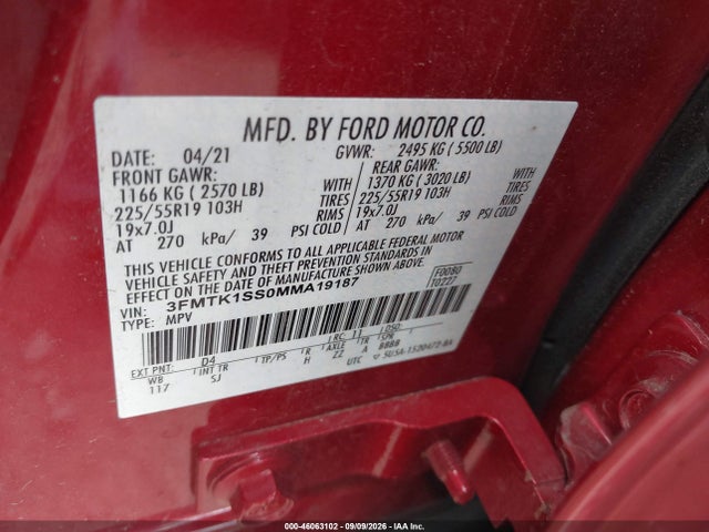2021 FORD MUSTANG MACH-E SELECT 9