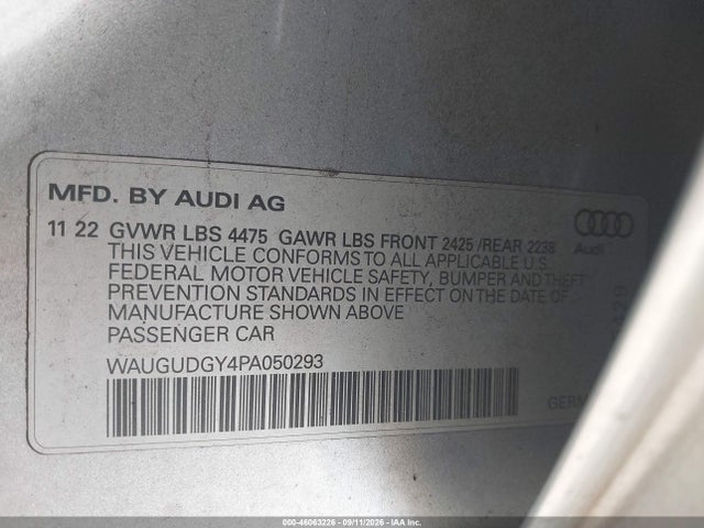 2023 AUDI A3 PREMIUM 40 TFSI QUATTRO S TRONIC 9