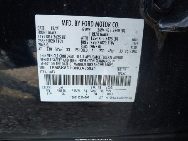 2022 FORD EXPLORER XLT 9