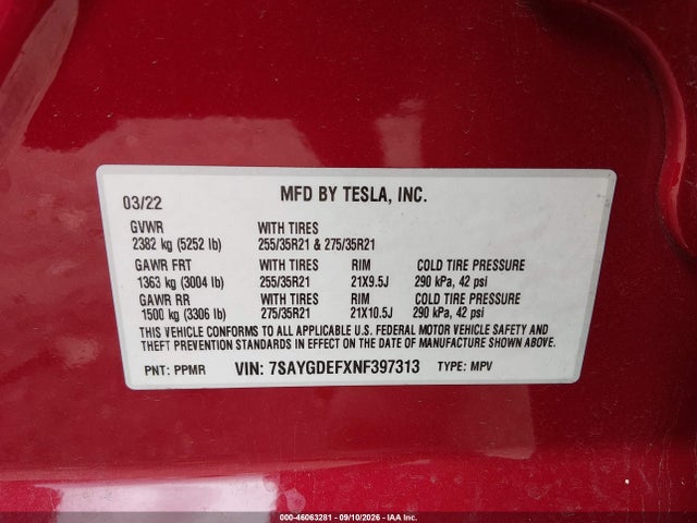 2022 TESLA MODEL Y PERFORMANCE DUAL MOTOR ALL-WHEEL DRIVE 9