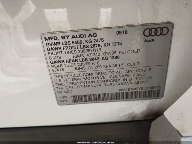 2018 AUDI Q5 2.0T PREMIUM/2.0T TECH PREMIUM 9