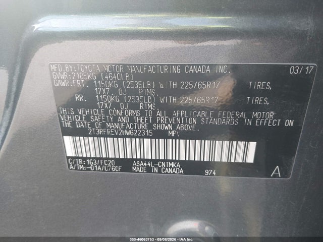 2017 TOYOTA RAV4 XLE 9