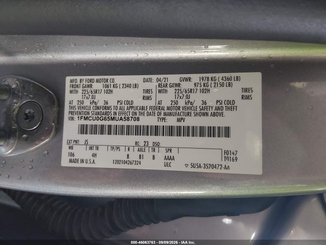 2021 FORD ESCAPE SE 9