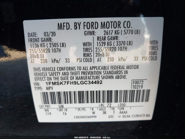 2020 FORD EXPLORER LIMITED 9