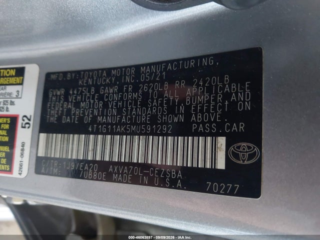 2021 TOYOTA CAMRY SE 9