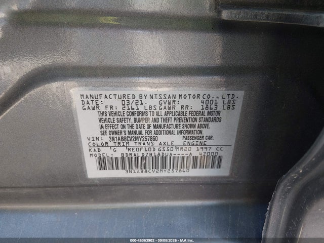 2021 NISSAN SENTRA SV XTRONIC CVT 9