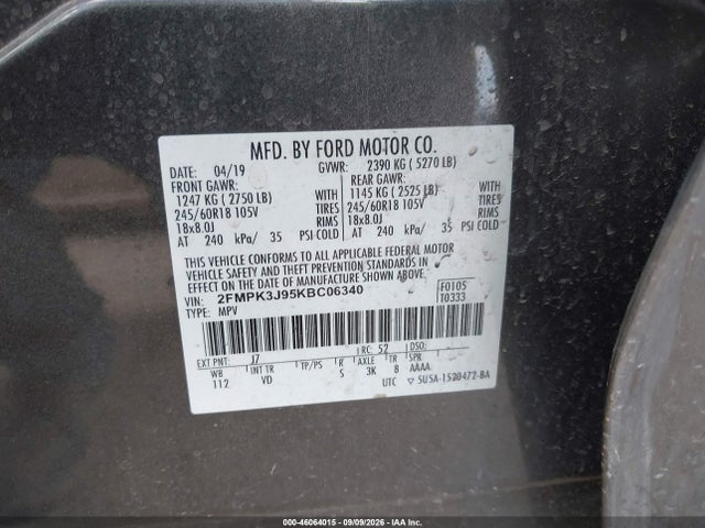 2019 FORD EDGE SEL 9