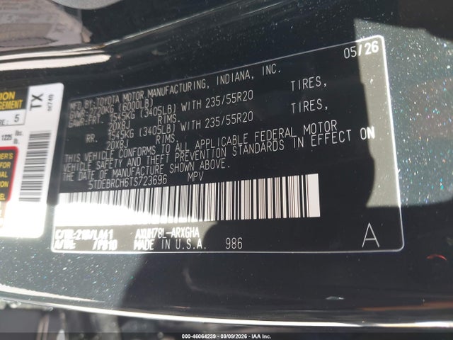 2026 TOYOTA HIGHLANDER HYBRID PLATINUM 9