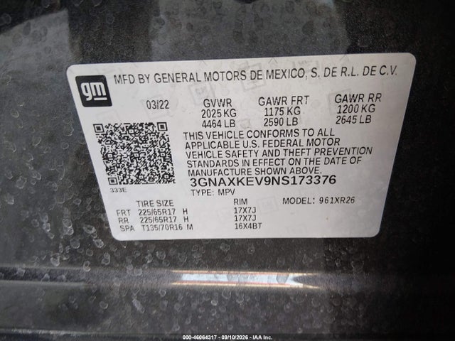 2022 CHEVROLET EQUINOX FWD LT 9