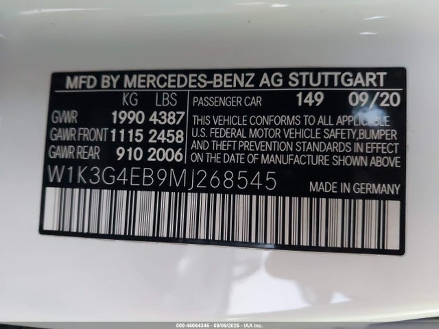 2021 MERCEDES-BENZ A 220 9