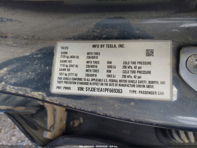 2023 TESLA MODEL 3 REAR-WHEEL DRIVE 9