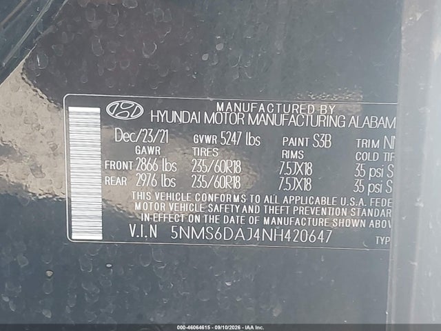 2022 HYUNDAI SANTA FE SEL 9