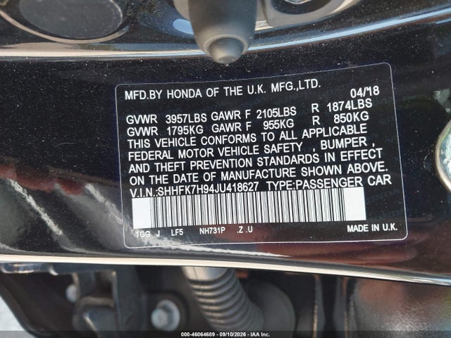 2018 HONDA CIVIC SPORT TOURING 9