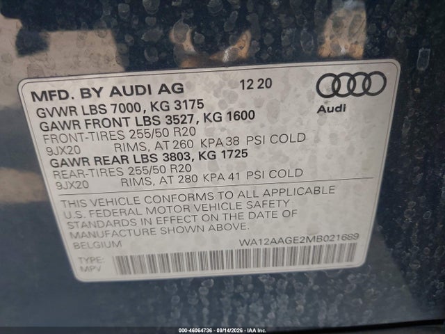 2021 AUDI E-TRON SPORTBACK PREMIUM PLUS QUATTRO 9