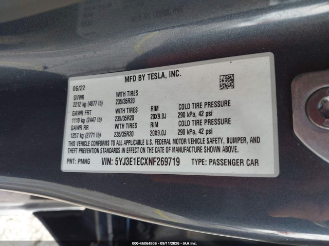 2022 TESLA MODEL 3 PERFORMANCE DUAL MOTOR ALL-WHEEL DRIVE 9