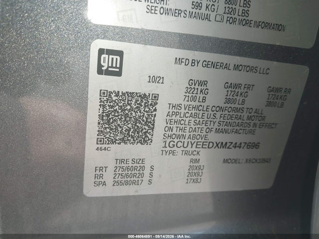 2021 CHEVROLET SILVERADO 1500 4WD SHORT BED RST 9