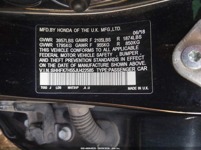 2018 HONDA CIVIC EX 9