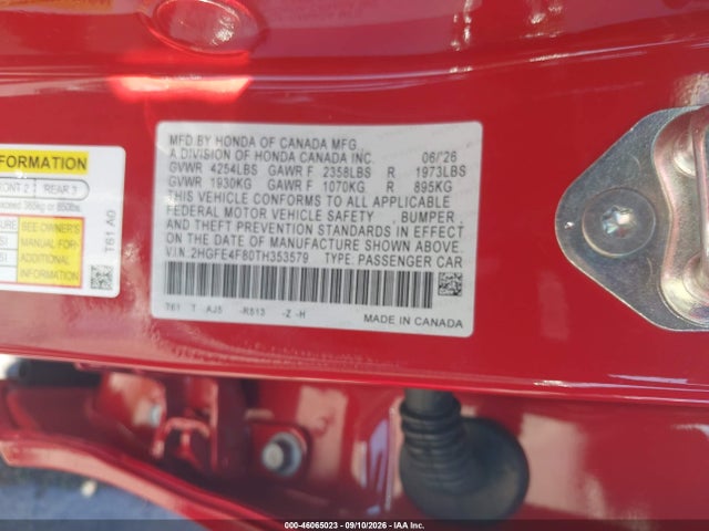 2026 HONDA CIVIC HYBRID SPORT/SPORT TOURING 9