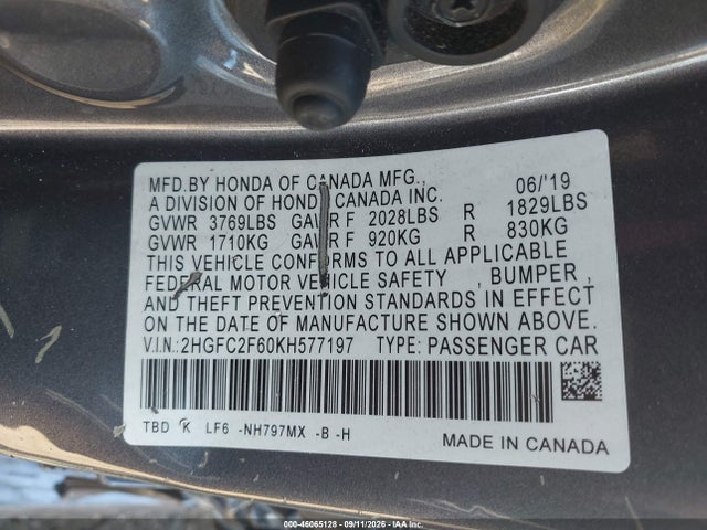 2019 HONDA CIVIC LX 9