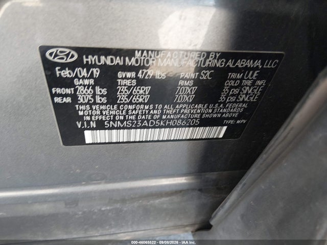 2019 HYUNDAI SANTA FE SE 9
