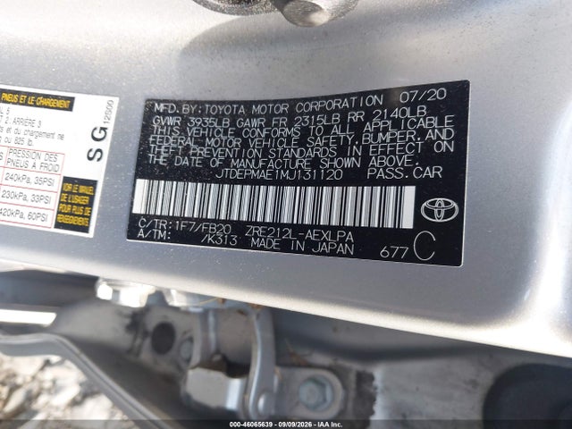 2021 TOYOTA COROLLA LE 9