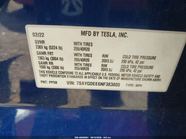 2022 TESLA MODEL Y LONG RANGE DUAL MOTOR ALL-WHEEL DRIVE 9