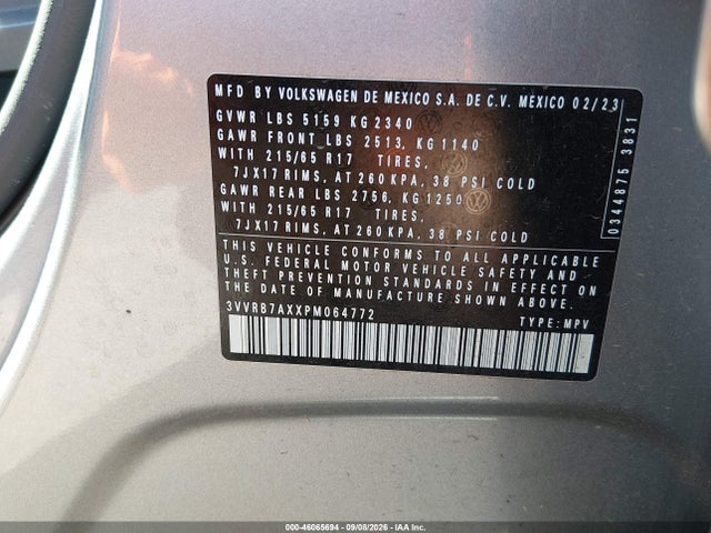 2023 VOLKSWAGEN TIGUAN 2.0T S 9
