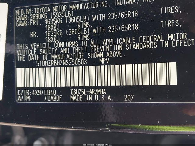 2022 TOYOTA HIGHLANDER XLE 9