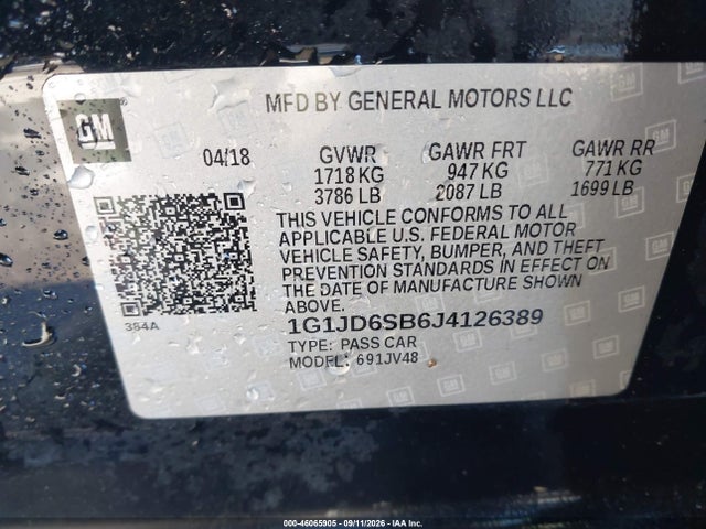 2018 CHEVROLET SONIC LT AUTO 9