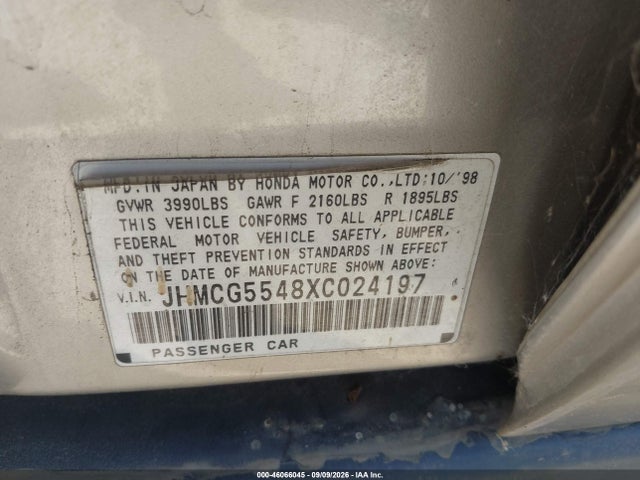 1999 Honda ACCORD LX 照片 9