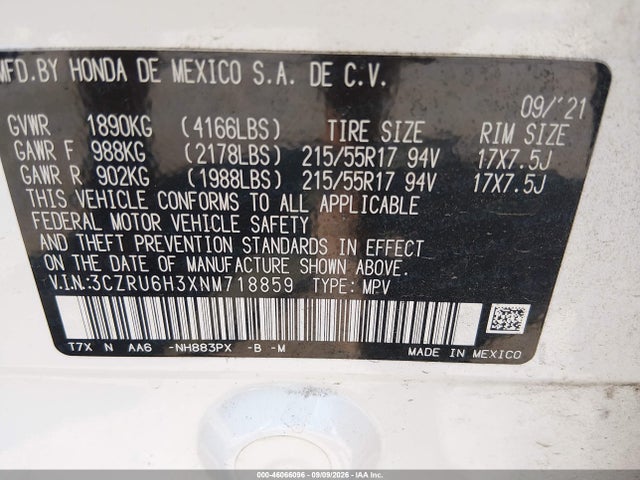 2022 HONDA HR-V AWD LX 9