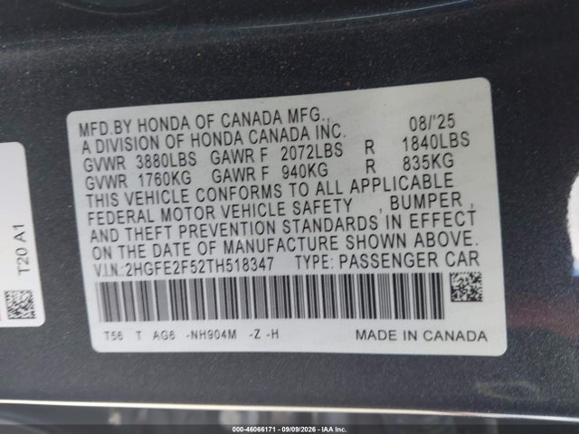 2026 HONDA CIVIC SPORT 9