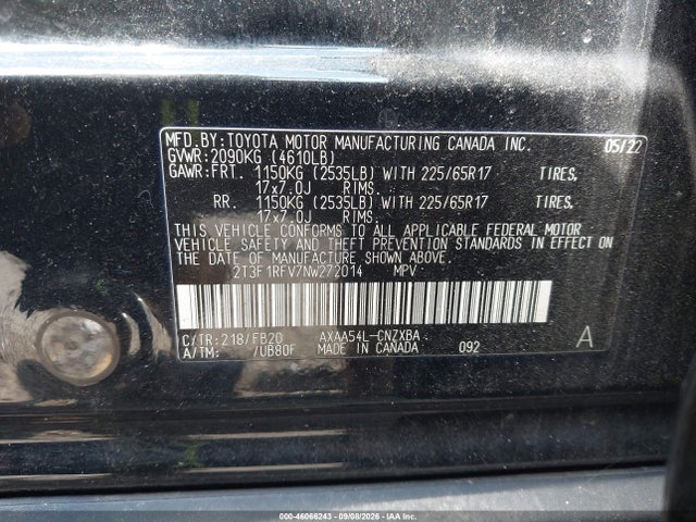 2022 TOYOTA RAV4 LE 9