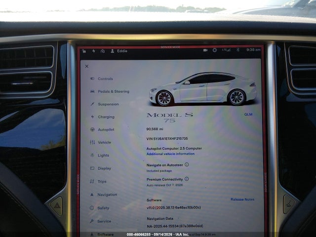 2017 TESLA MODEL S 60/75 7