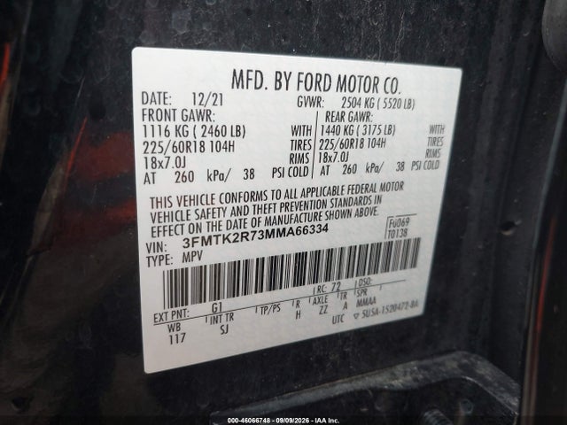2021 FORD MUSTANG MACH-E CALIFORNIA ROUTE 1 9